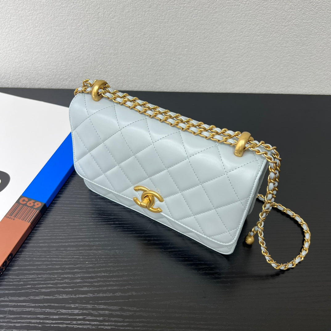CC 25S Woc Cloud Blue Calfskin Gold Hardware