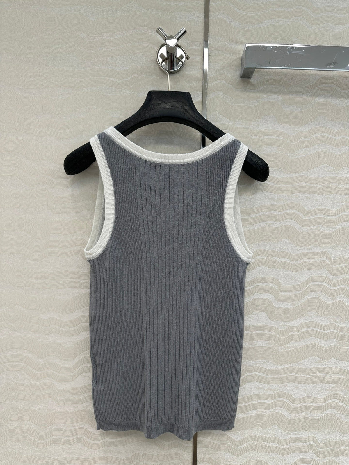 CC Knitted Vest Gray Cotton