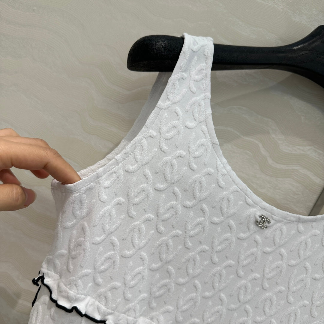 CC One-piece Swimsuit White Polyamide
