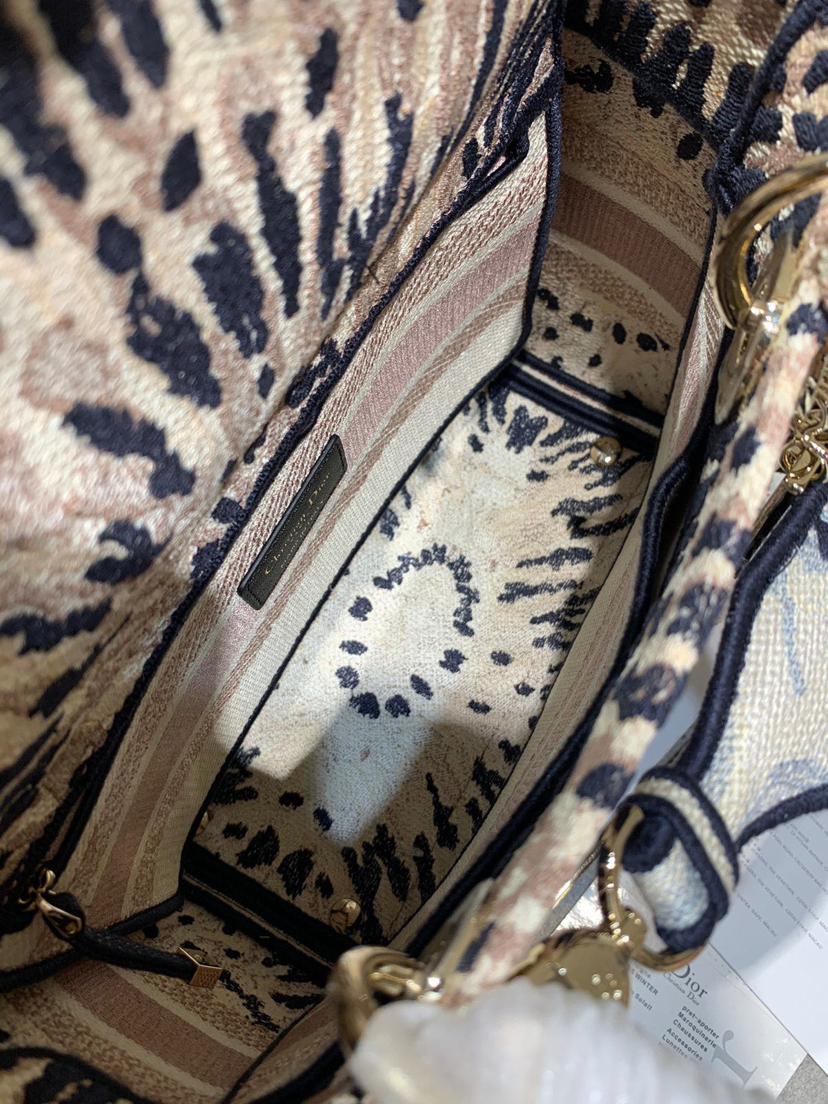 CD Fireworks Pink 24 Lady Dior Bag Canvas 336730