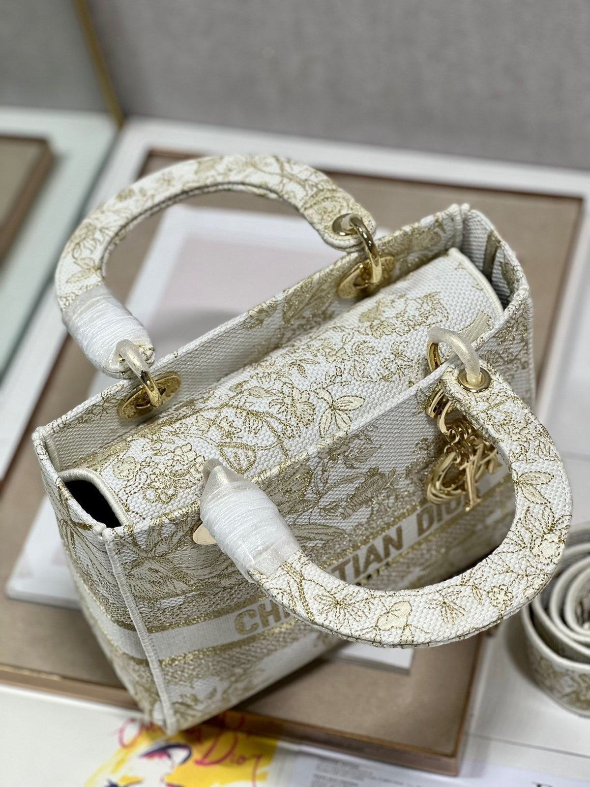 CD Golden Magpie 24 Lady Dior Bag Canvas 336736
