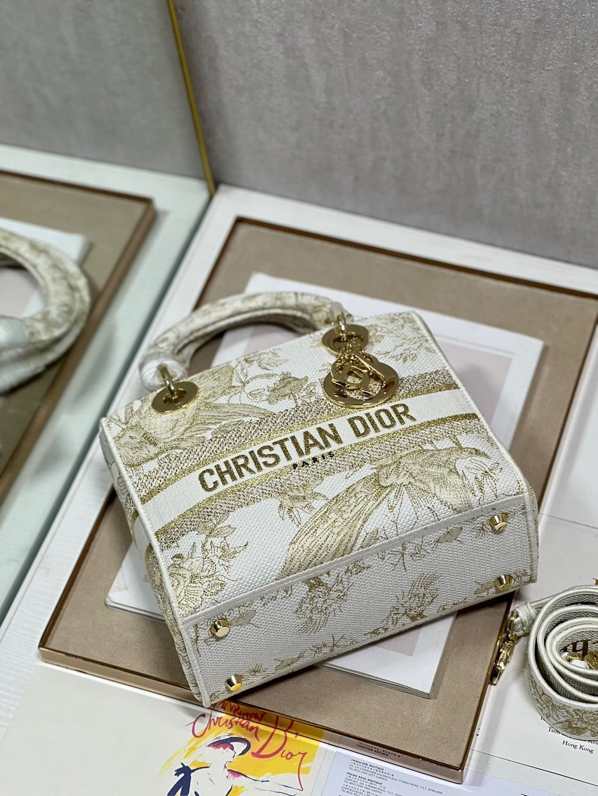 CD Golden Magpie 24 Lady Dior Bag Canvas 336736