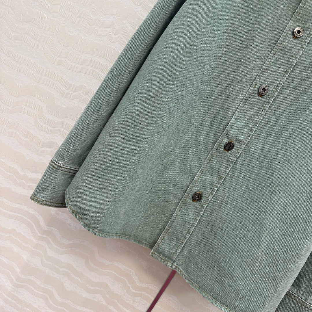 Loewe Denim Jacket Green Cotton