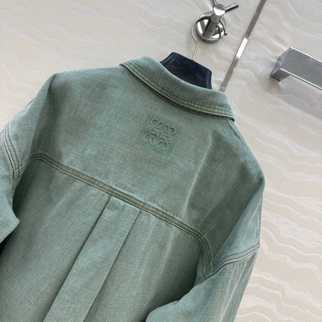 Loewe Denim Jacket Green Cotton