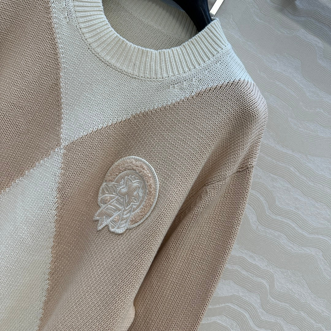 HM 25 Sweater Light Beige Mix White Cotton 02660