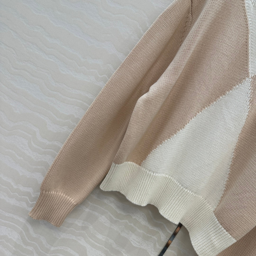 HM 25 Sweater Light Beige Mix White Cotton 02660