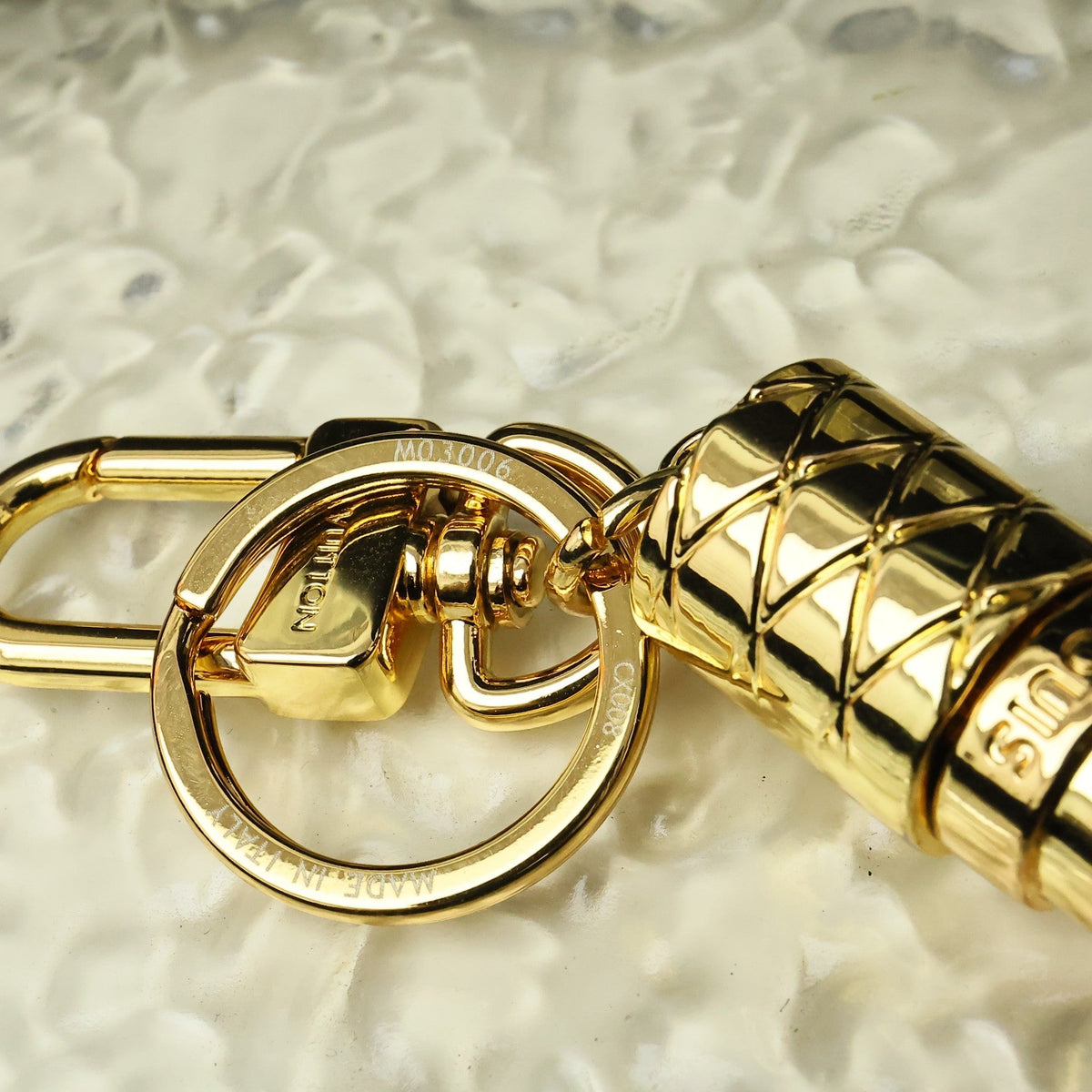 LV Gold Lipstick Bag Charm Keychain