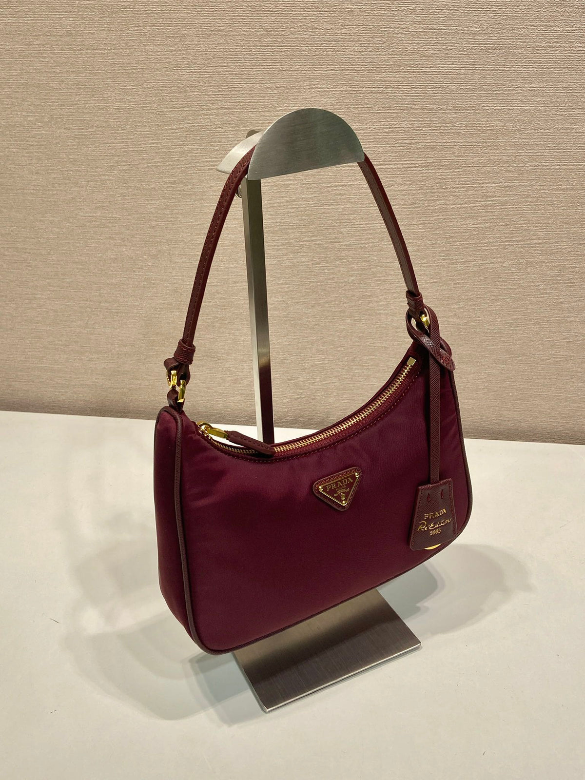 PRA Shoulder Bag 22 burgundy nylon fabric 280825