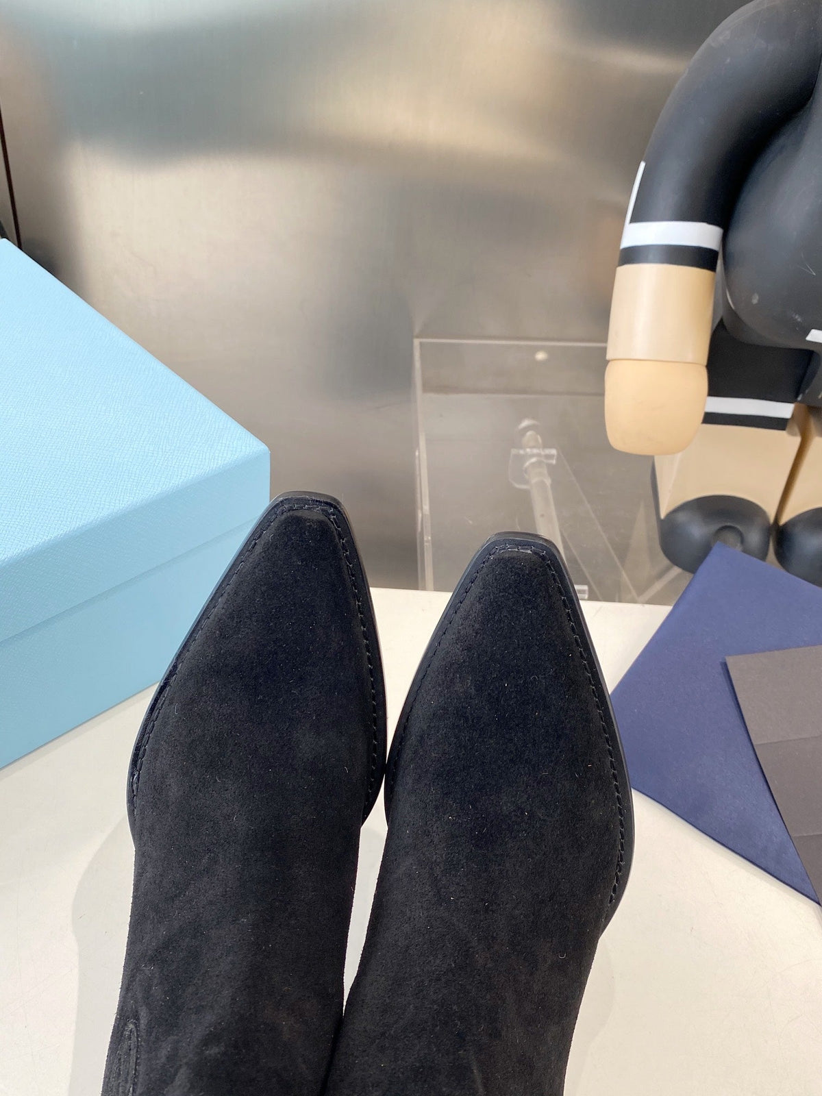 PRA classic pointed-toe boots black suede