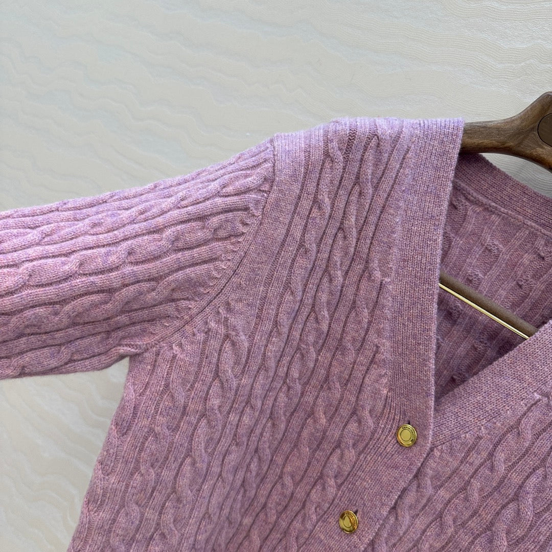 LP 25 V-neck Purple Wool 305054
