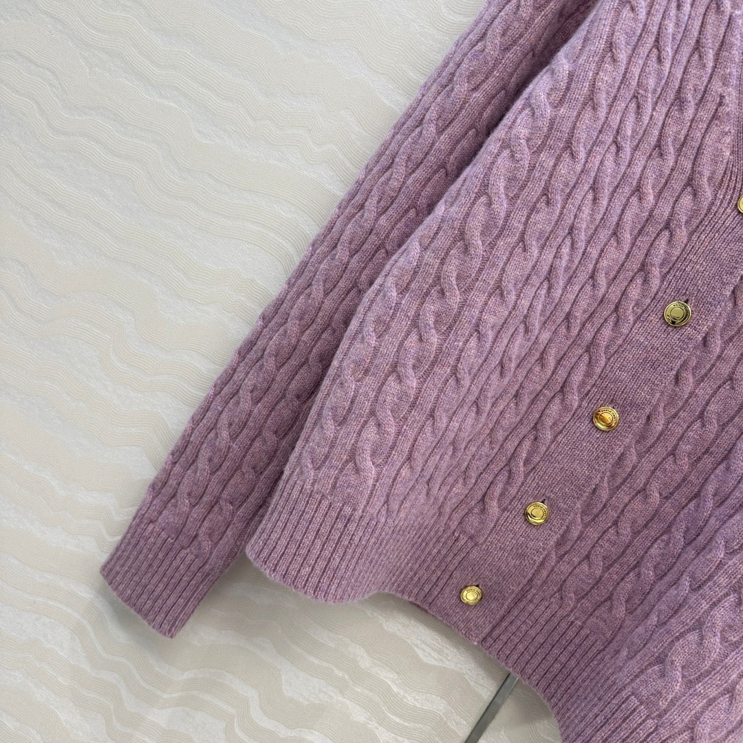 LP 25 V-neck Purple Wool 305054