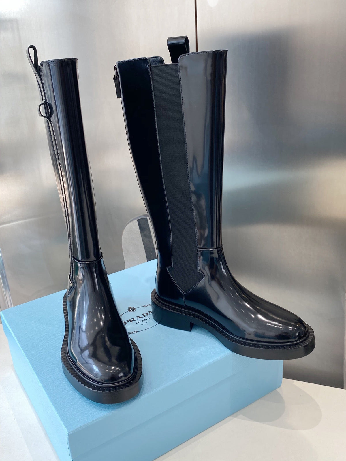 PRA high boots black patent leather 479031
