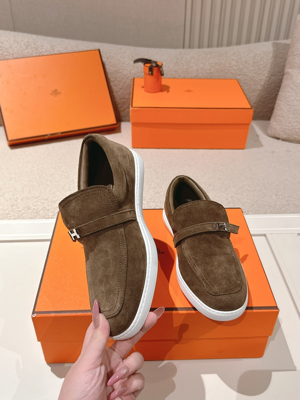 HM 25ss Loafers Brown Suede 577157
