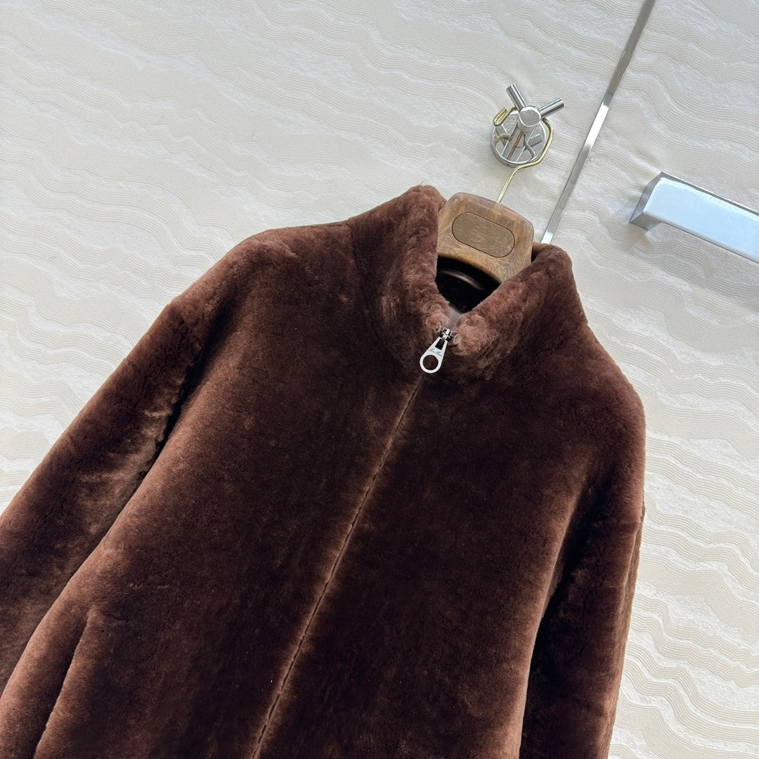 LP 25 Bomber Jacket Rich Brown Shearling Leather 314256