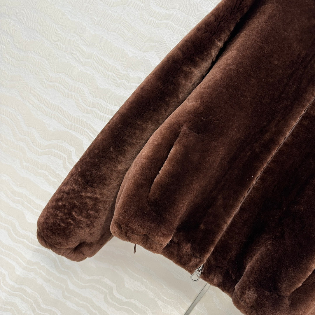 LP 25 Bomber Jacket Rich Brown Shearling Leather 314256