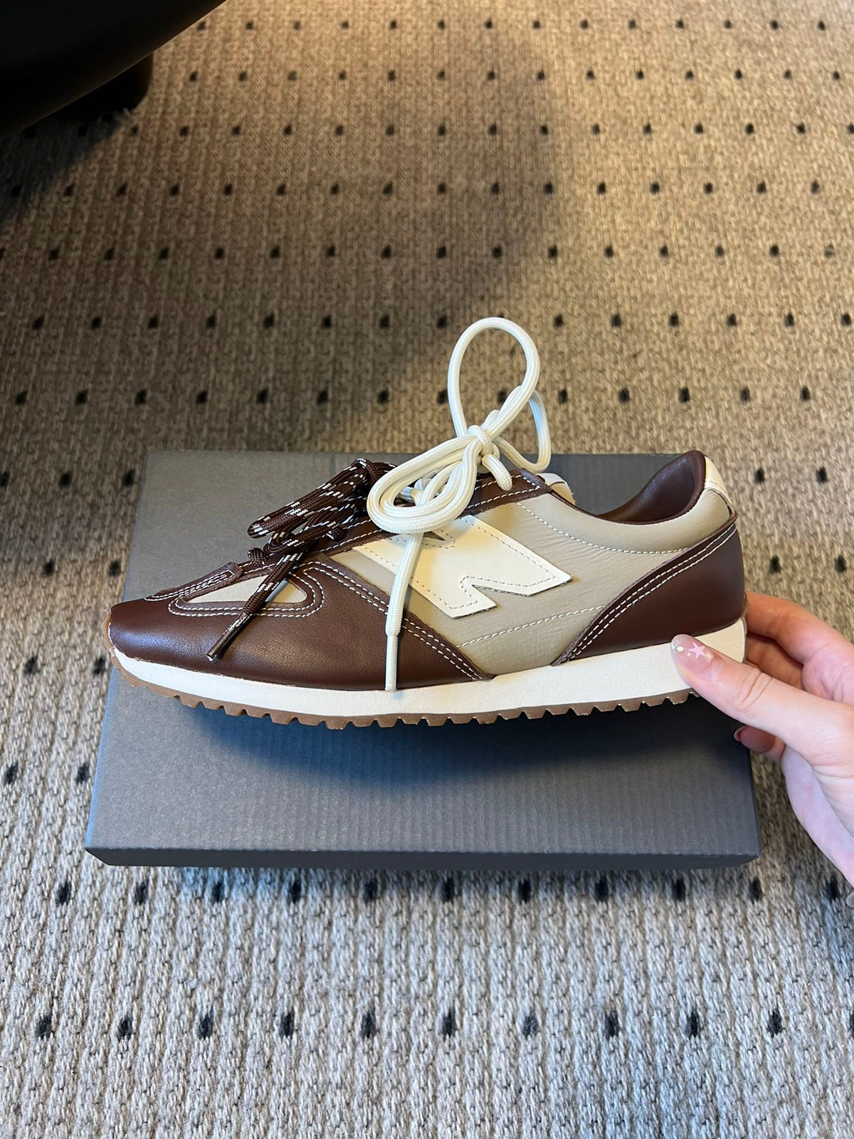 MiuMiu sneakers brown white sheepskin 522053