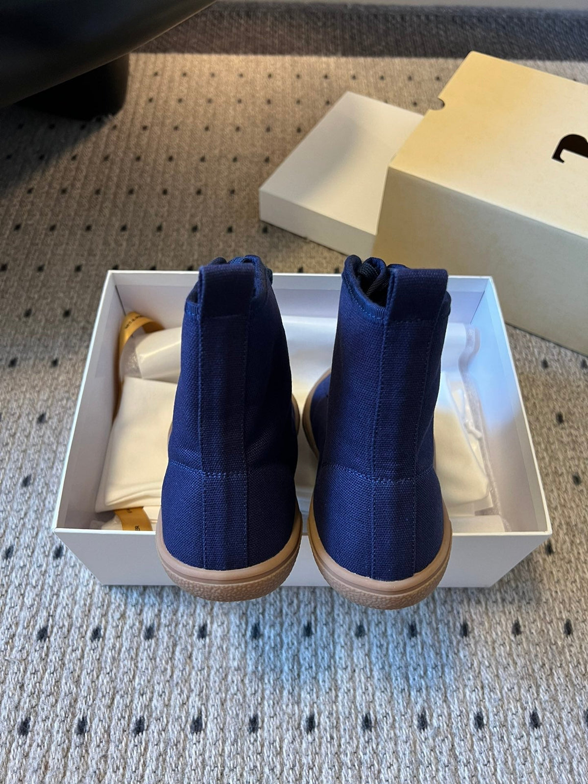 The Row 2025 High Sneaker Blue Canvas 561614