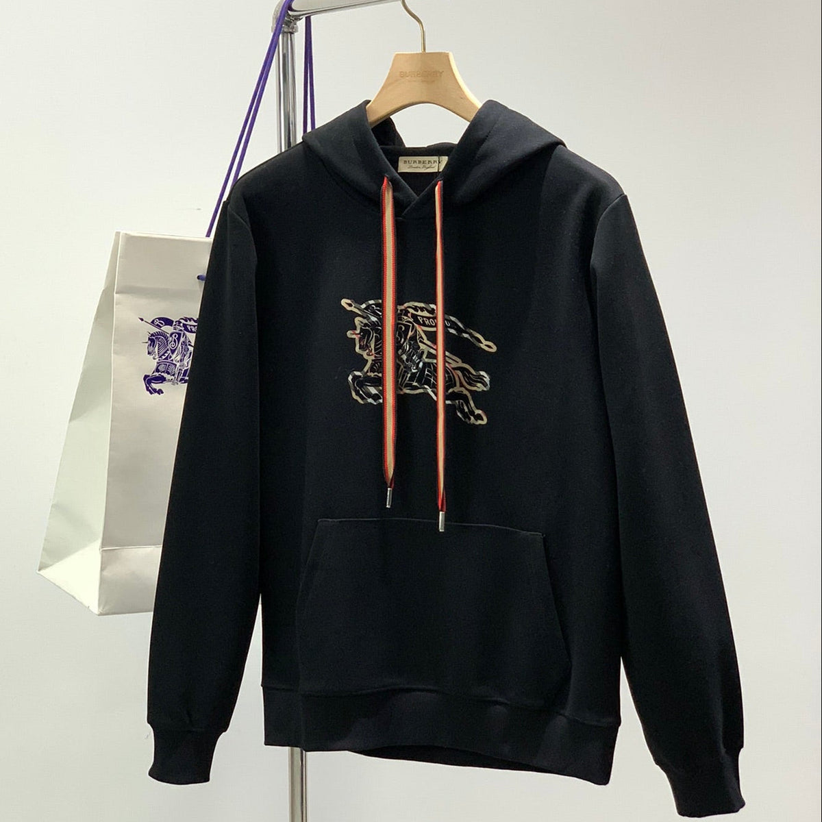Burberry 25 Hooded Sweatshirt Black Cotton