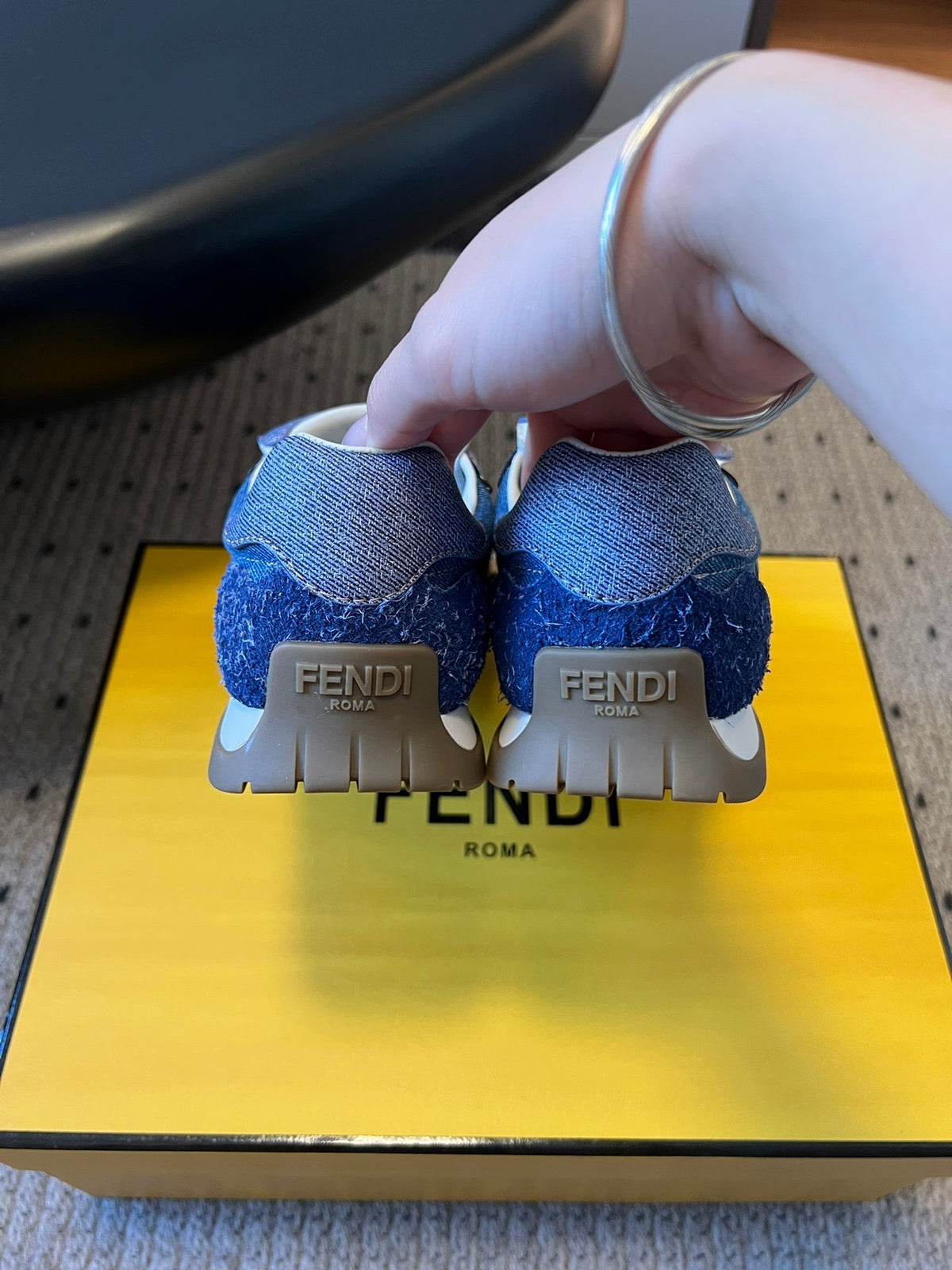 Fendi 2025 Wave Pulse Sneaker Blue Denim Fabric 561227