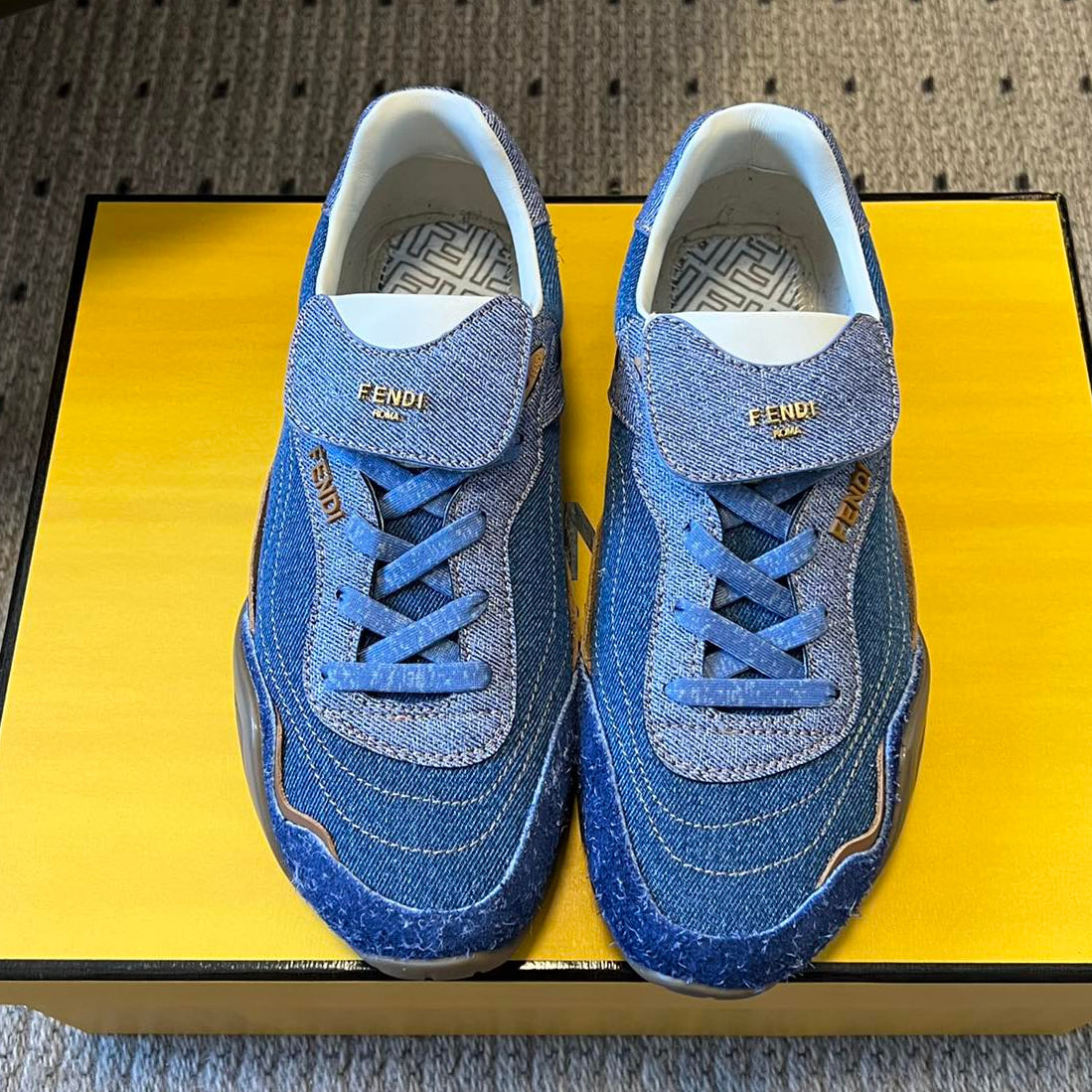 Fendi 2025 Wave Pulse Sneaker Blue Denim Fabric 561227