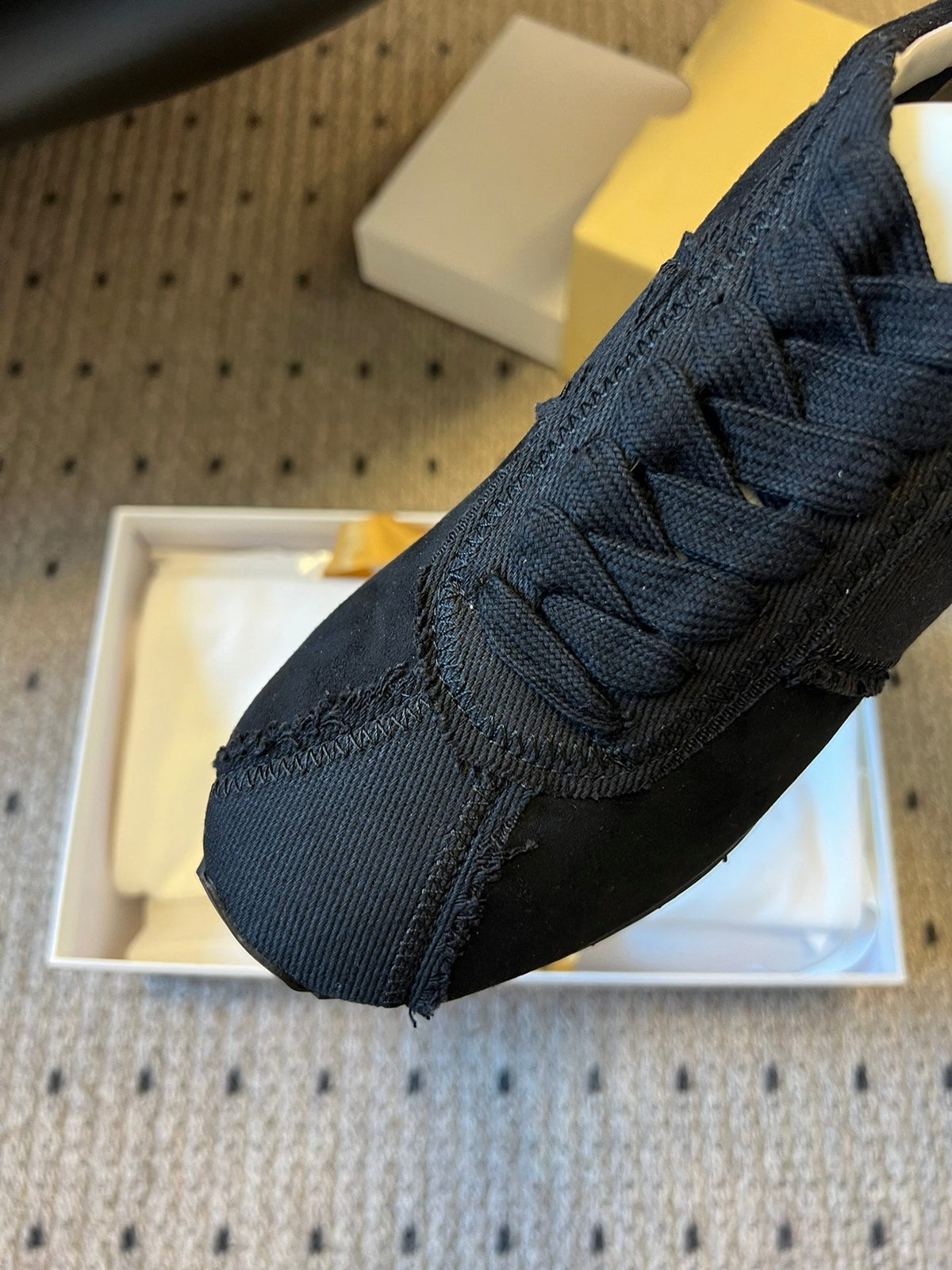 The Row 2025 Sneaker Black Suede Canvas 561647