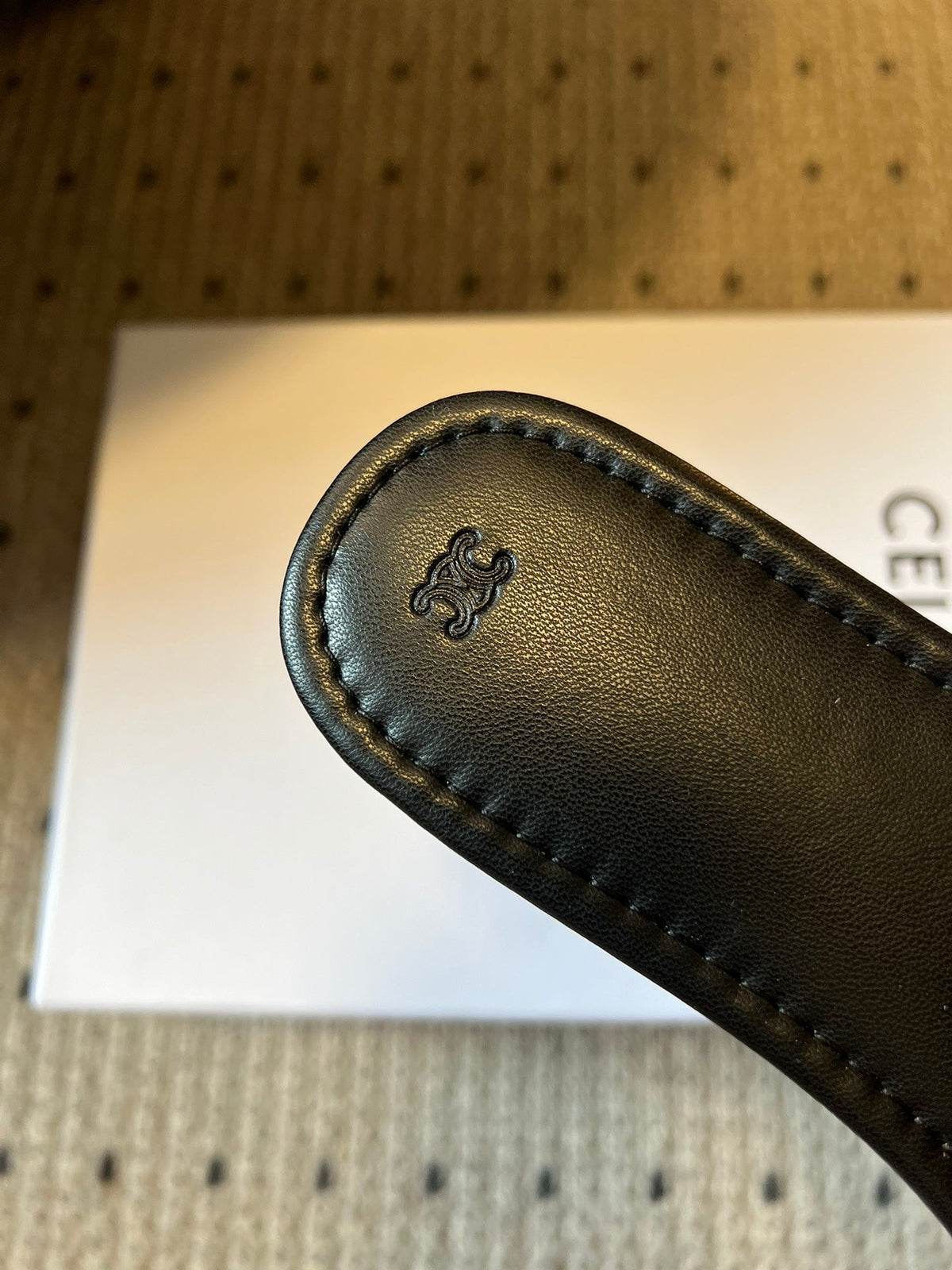 Celine 26  Flat Mule Slippers Black Sheepskin 621528