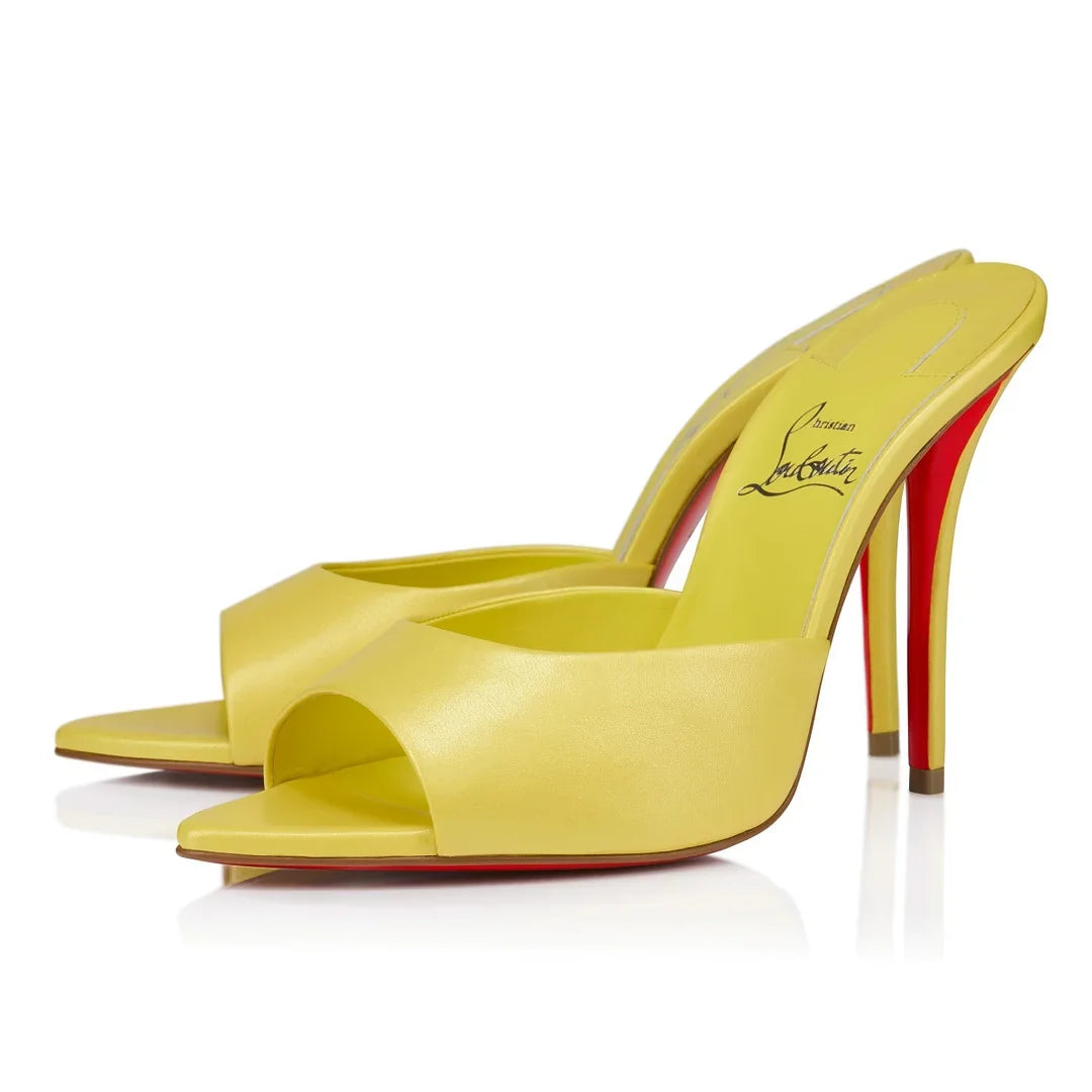 CL 26ss High Heel Mules 100 Yellow Sheepskin
