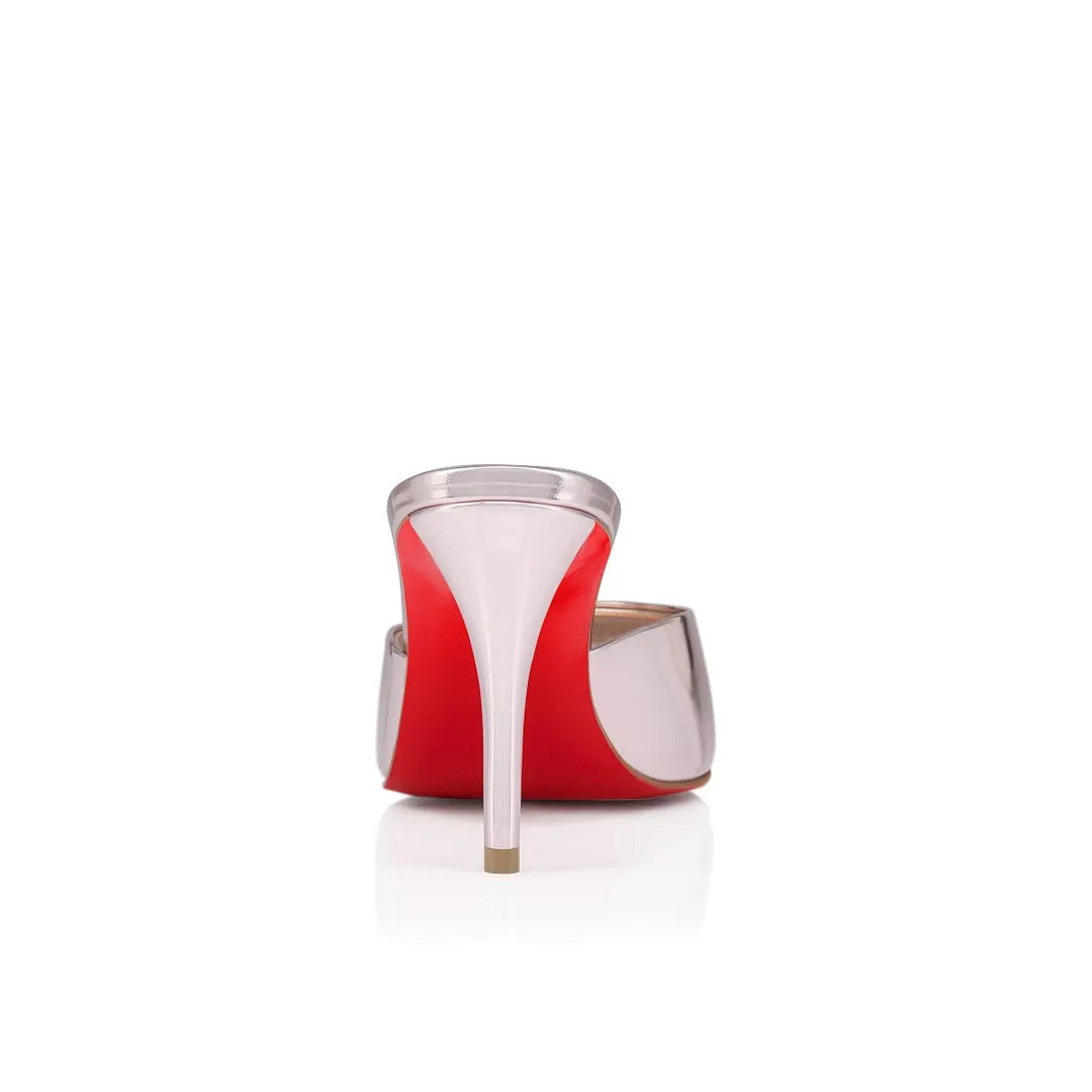 CL 26ss High Heel Mules 80 Rose-Gold Metallic Patent Leather