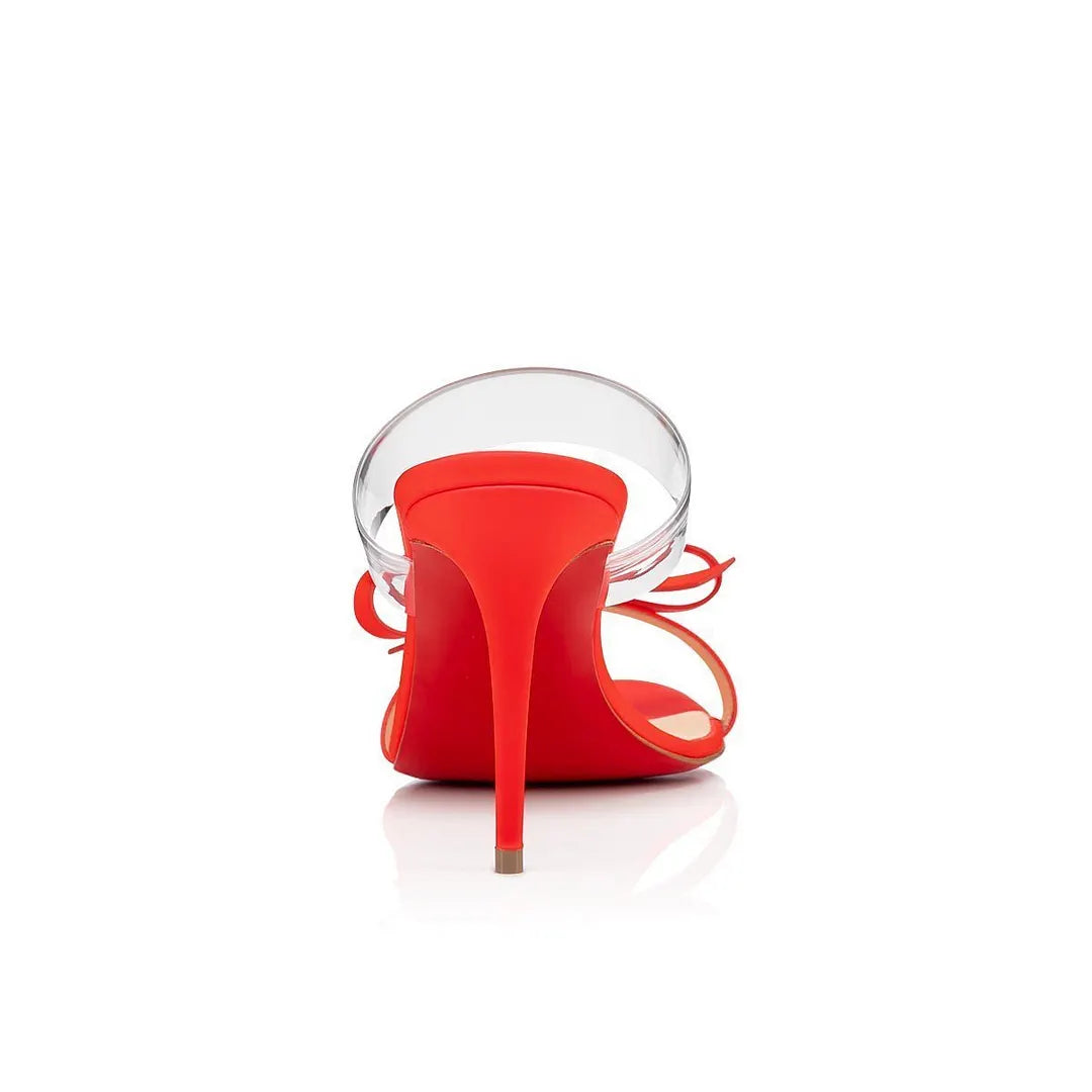 CL 26ss High Heel Mules 85 Neon Orange TPU Leather