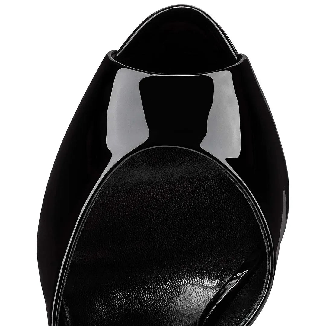 CL 26ss High Heel Mules 100 Black Patent Leather