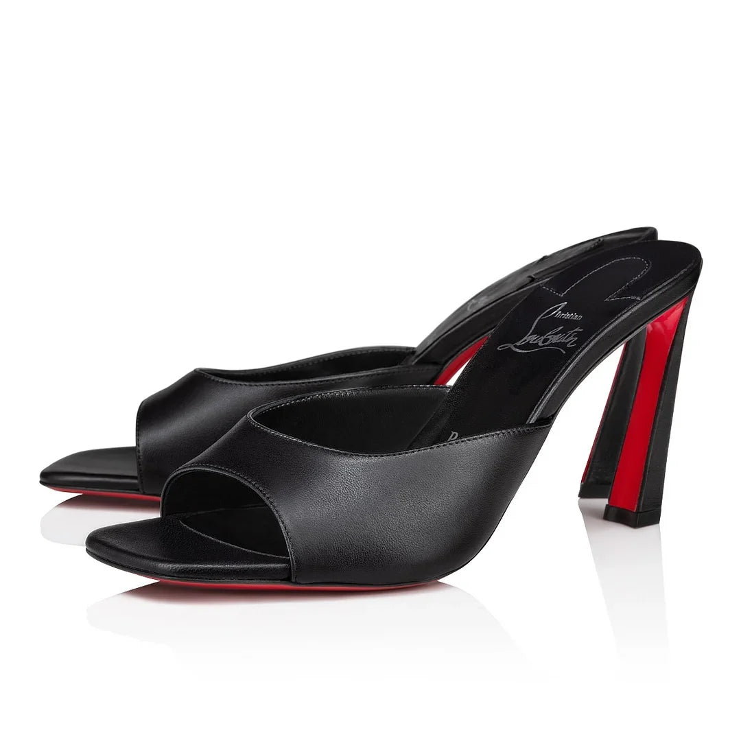 CL 26ss Square Toe Heels Sandals 85 Leather