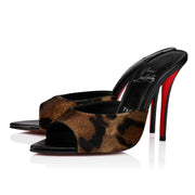 CL 26ss High Heel Mules 100 Black Brown Pony Hair
