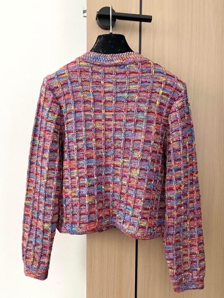 Chanel 2025 Cardigan Pink mix Colors Wool