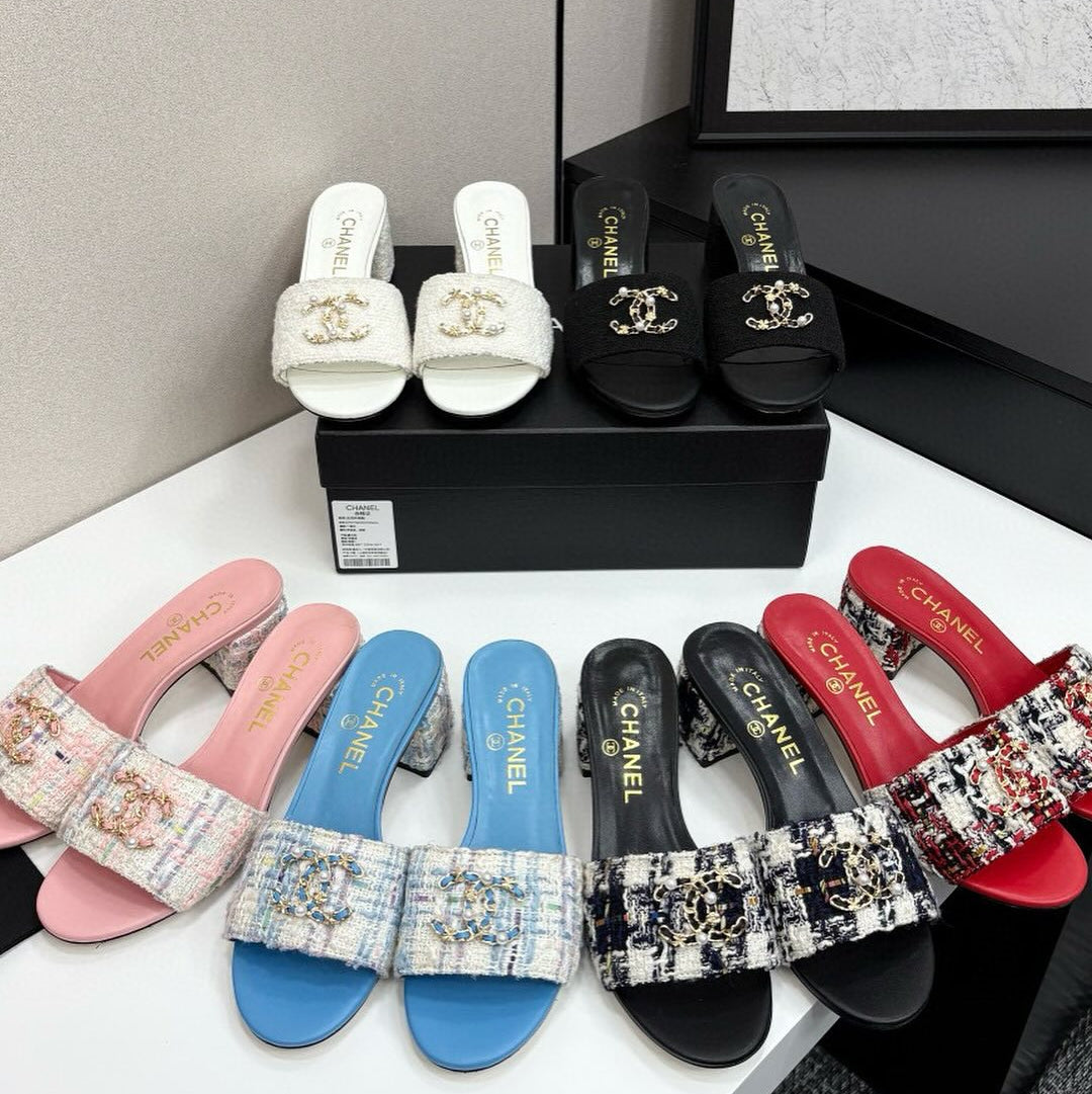 CC 25 Sandal Heel 5cm Tweed Mop