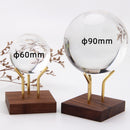 Wooden Crystal Ball Display Stand with Gold Accent BIO