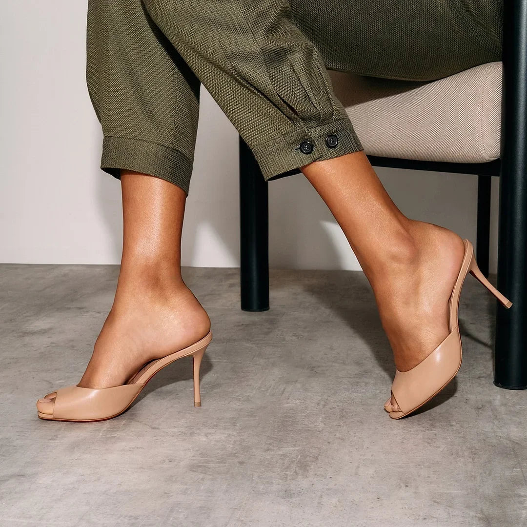 CL 26ss High Heel Mules 85 Smooth Leather