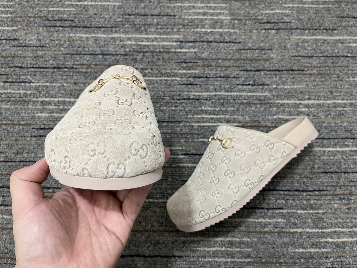 Horsebit Mule Beige Suede