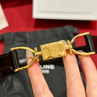 CEL Gold Buckle Belt 18mm Calfskin 176484