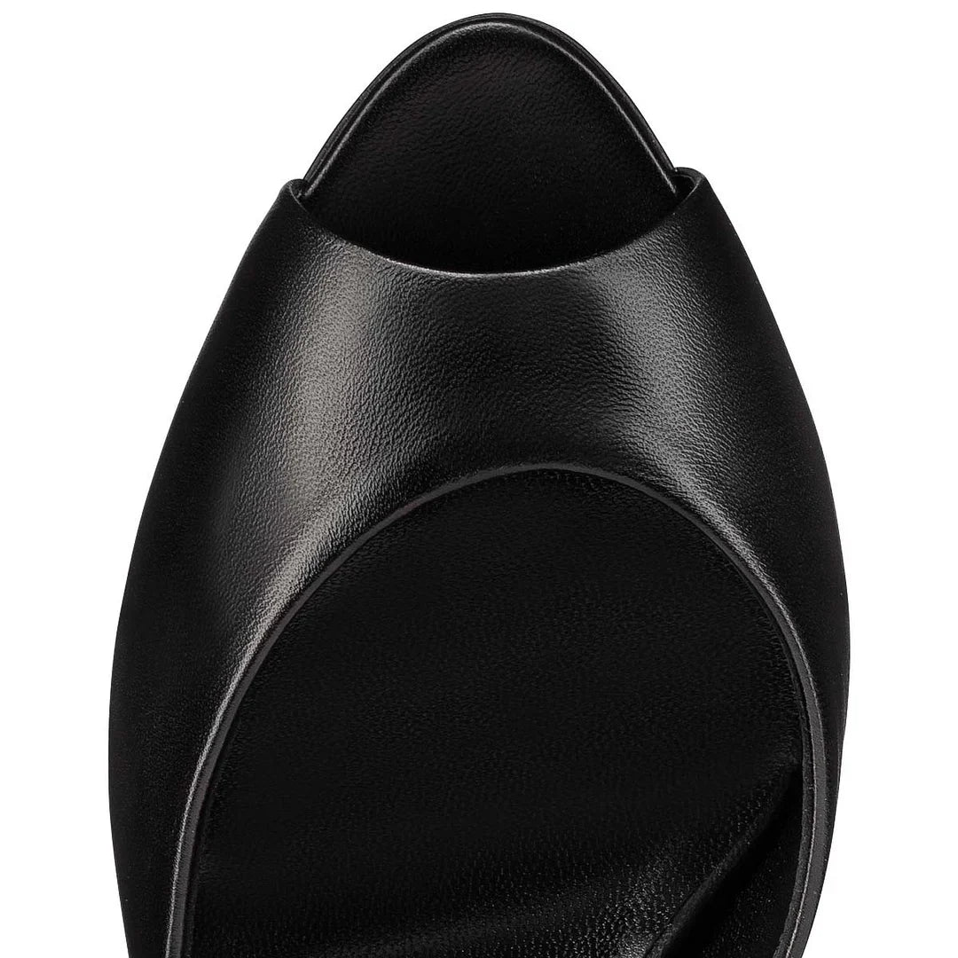 CL 26ss High Heel Mules 55 Black Sheepskin