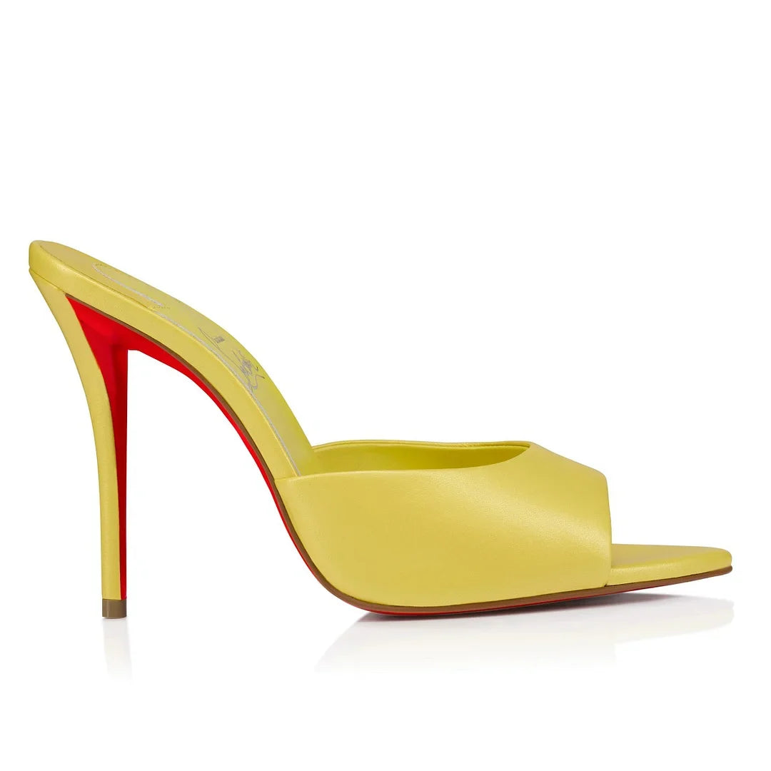 CL 26ss High Heel Mules 100 Yellow Sheepskin
