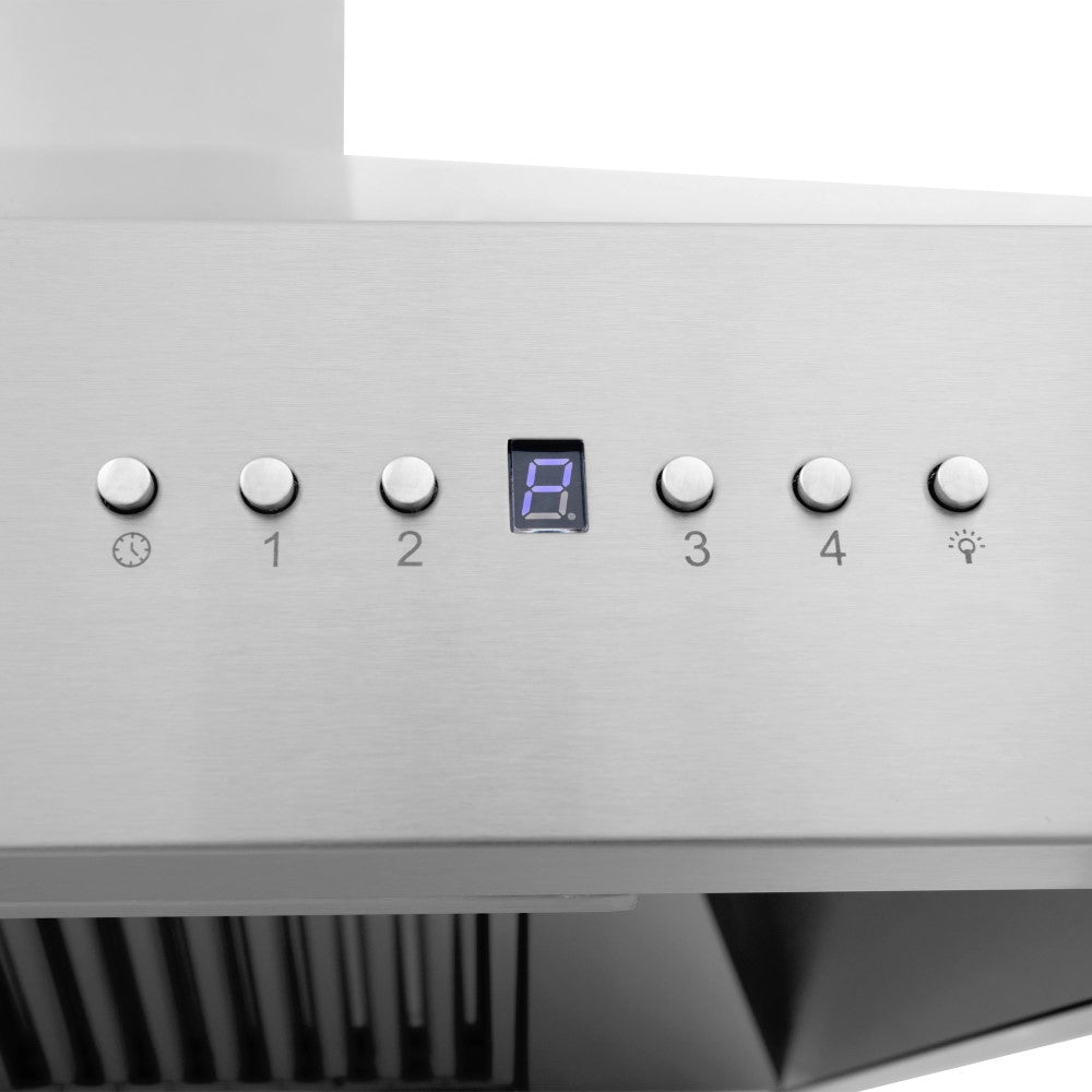 ZLINE Professional Wall Mount Range Hood in Stainless Steel with Built-in CrownSound™ Bluetooth Speakers (697CRN-BT)