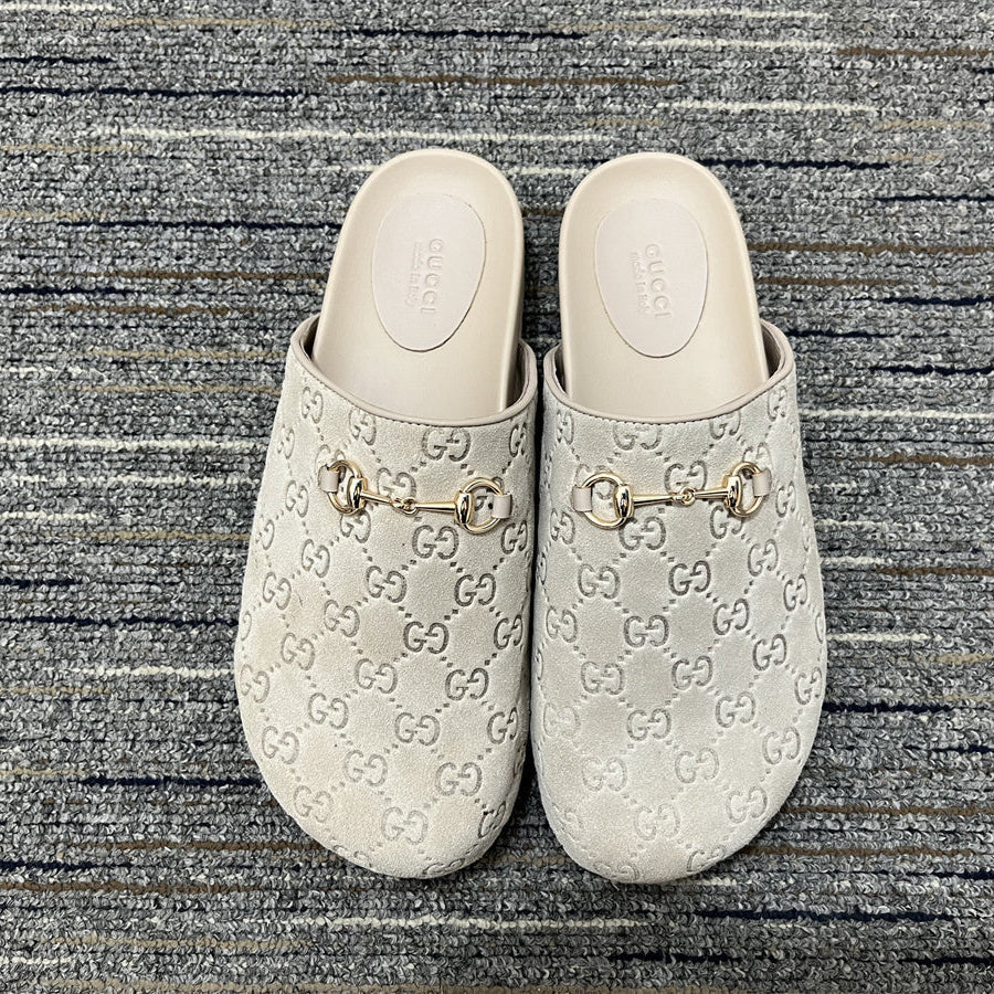 Horsebit Mule Beige Suede