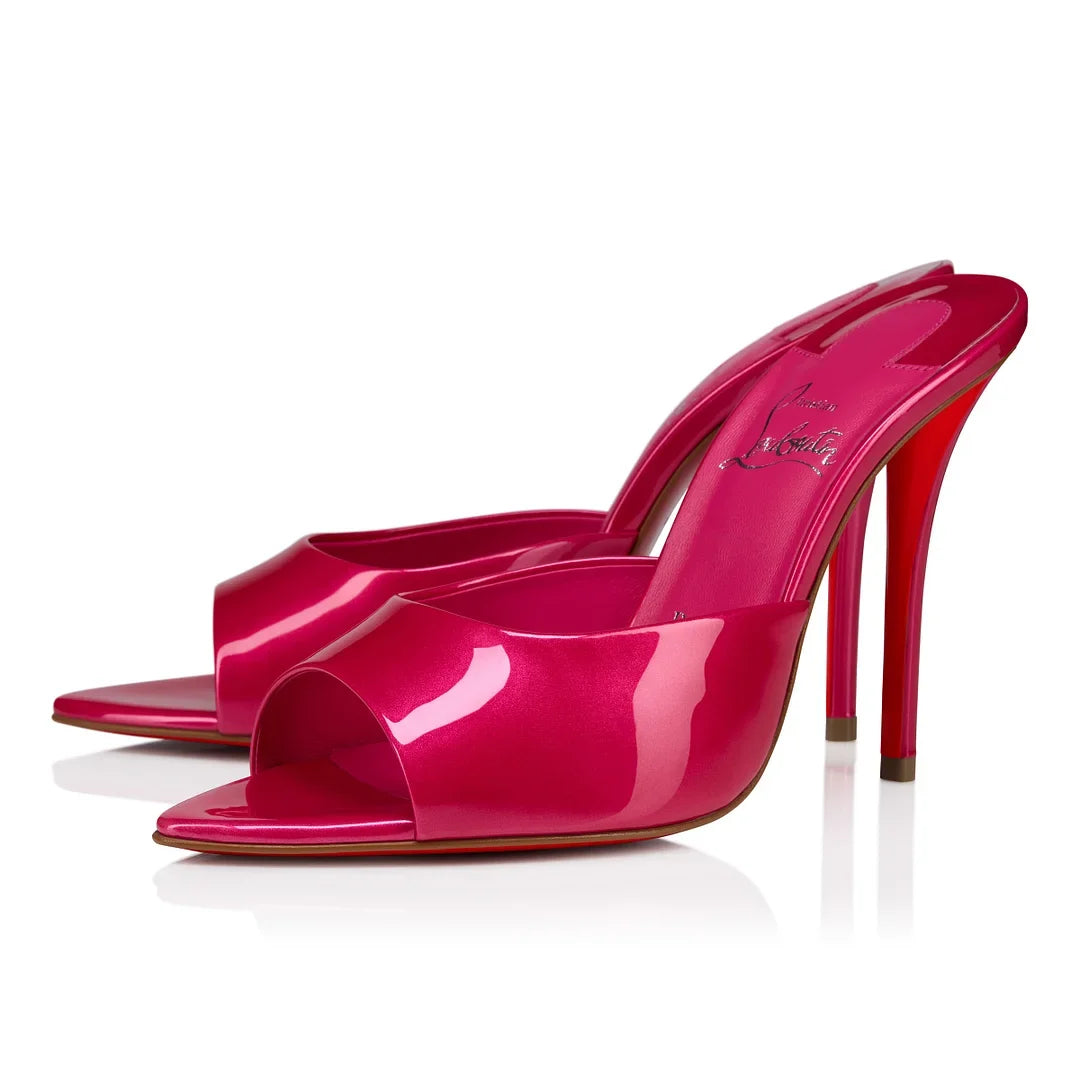 CL 26ss High Heel Mules 100 Vibrant Pink Patent Leather