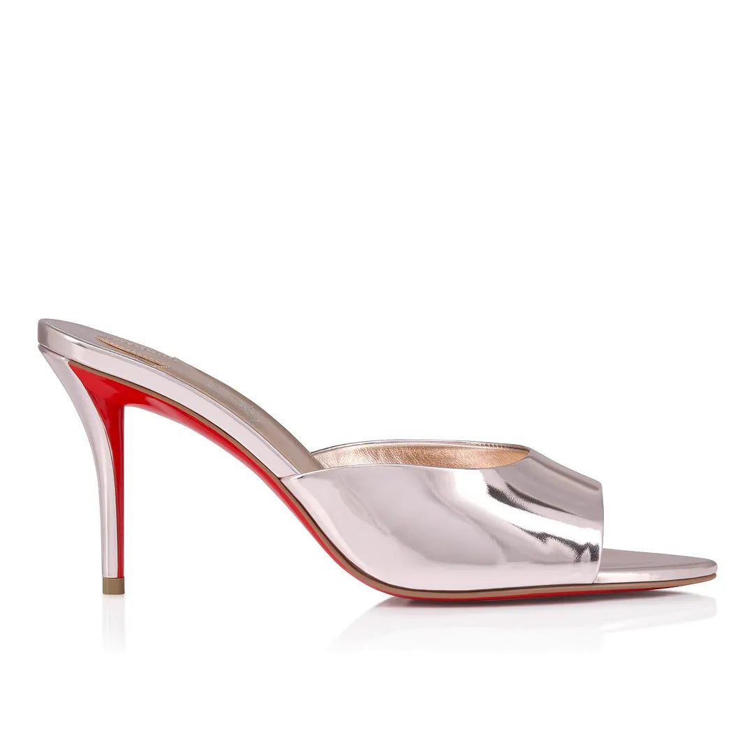 CL 26ss High Heel Mules 80 Rose-Gold Metallic Patent Leather