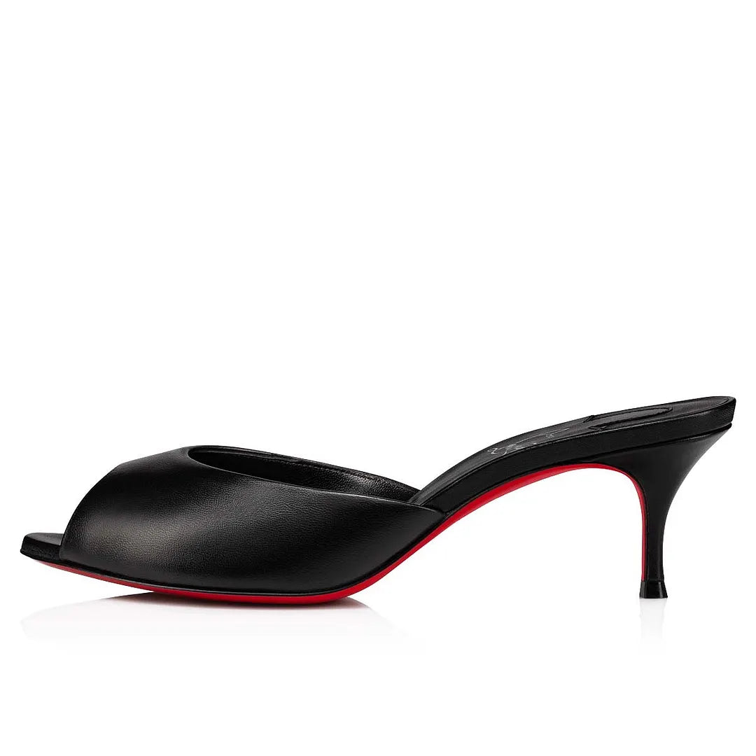 CL 26ss High Heel Mules 55 Black Sheepskin