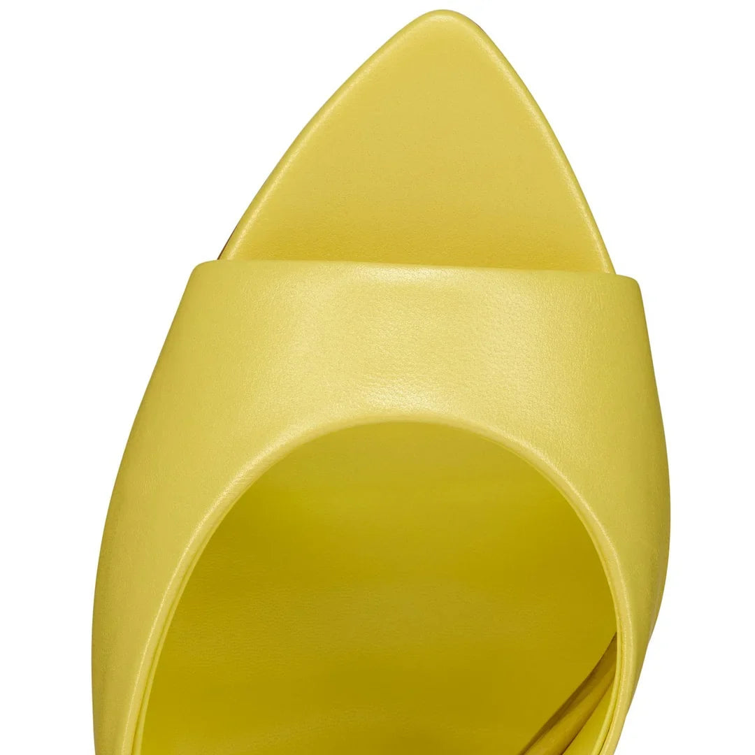 CL 26ss High Heel Mules 100 Yellow Sheepskin