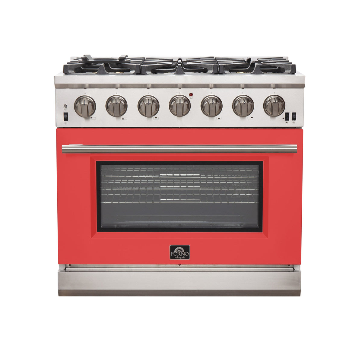 Forno FFSGS6260-36 36” Capriasca with FORNO ALTA QUALITA Pro-Style Gas 6 Italian Burners 120,000 BTU All 304 Stainless Steel
