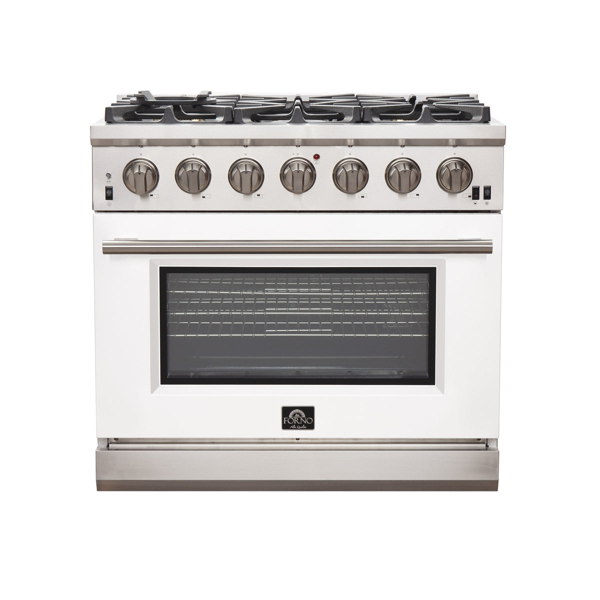 Forno FFSGS6260-36 36” Capriasca with FORNO ALTA QUALITA Pro-Style Gas 6 Italian Burners 120,000 BTU All 304 Stainless Steel