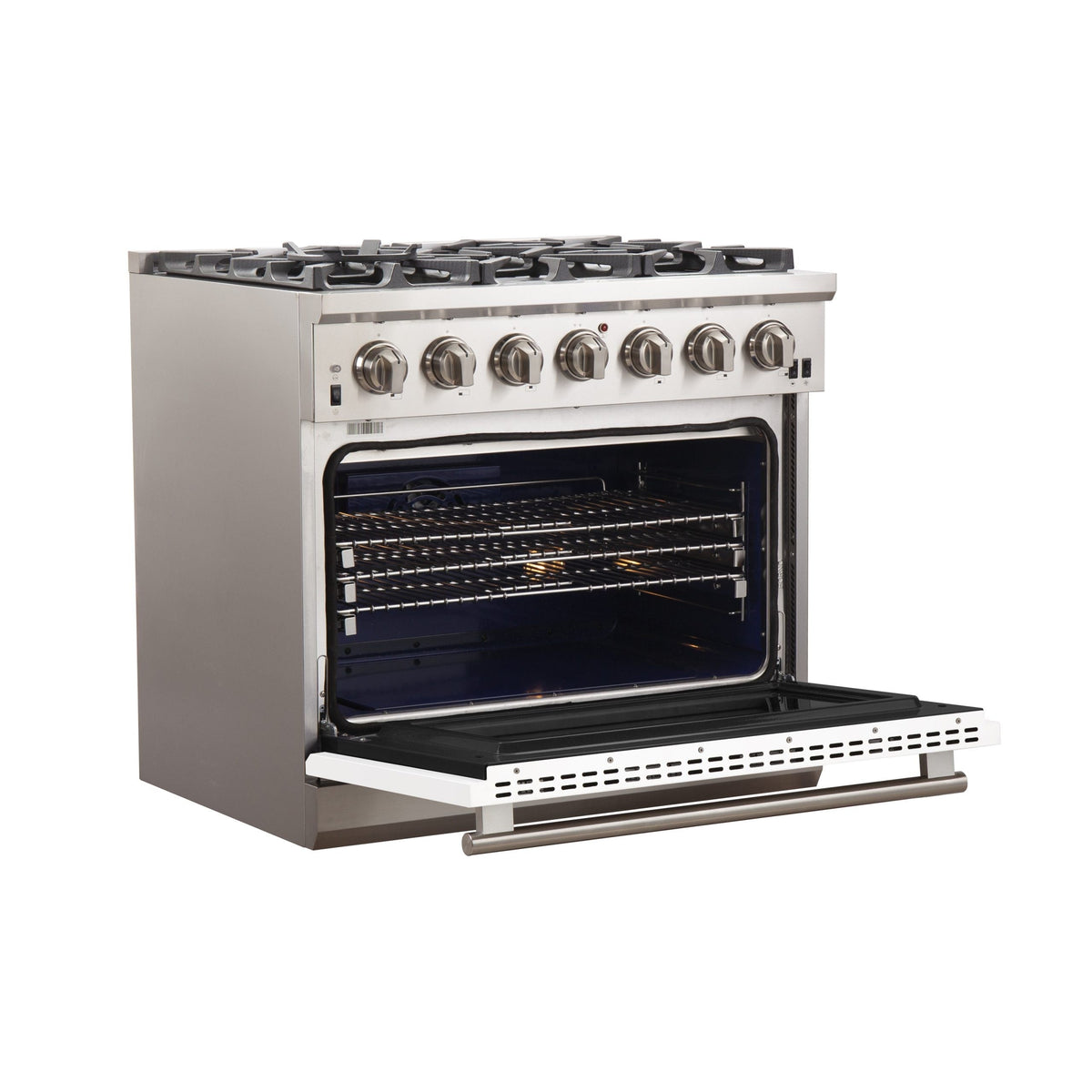 Forno FFSGS6260-36 36” Capriasca with FORNO ALTA QUALITA Pro-Style Gas 6 Italian Burners 120,000 BTU All 304 Stainless Steel