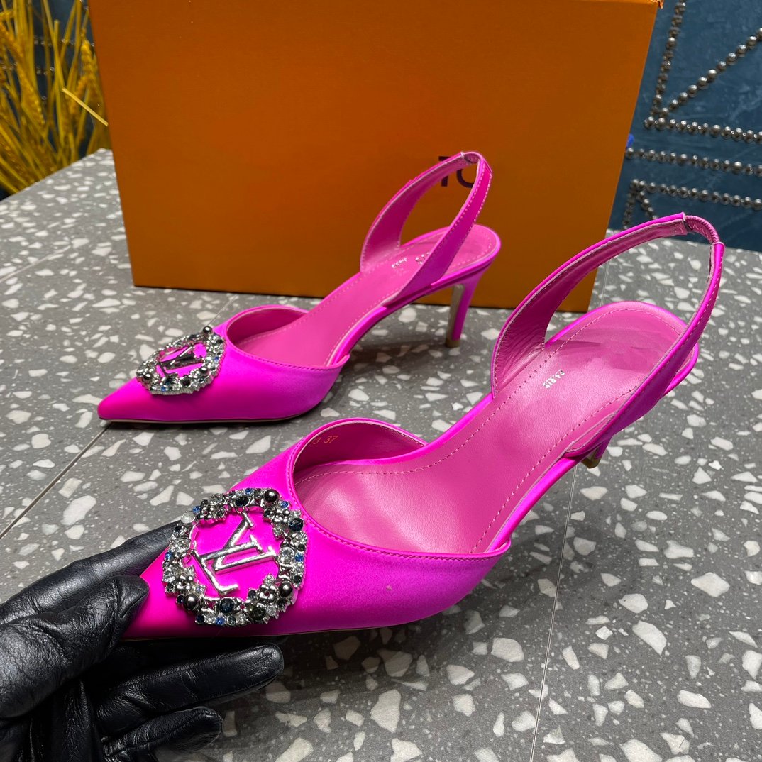 LV MET SLINGBACK PUMP PINK